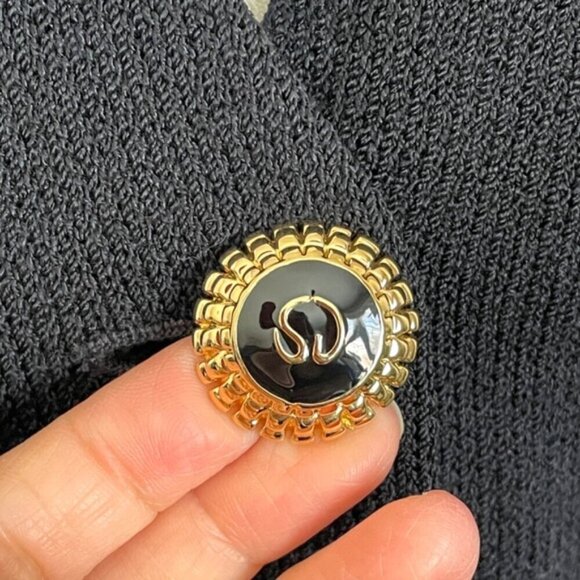 Vintage St John Black Santana Wool Knit Long Cardigan - 10/Medium 🇺🇸 - Picture 6 of 14